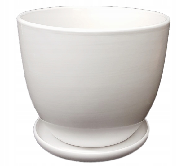 

Donica Ceramiczna Biała Z Połyskiem 21 CM