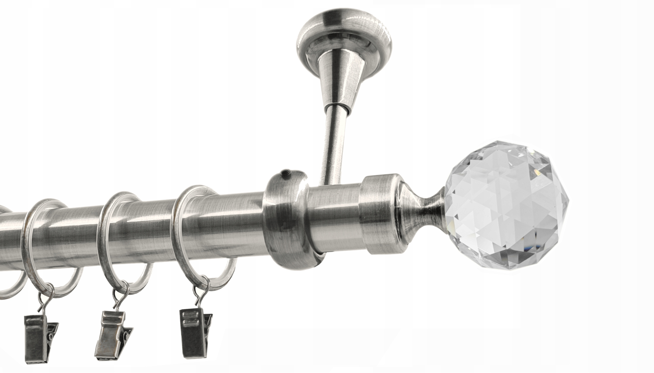 Jednoduchá garnýž stropní nikl mix koncovek Imperia Deco 25 mm 400 cm