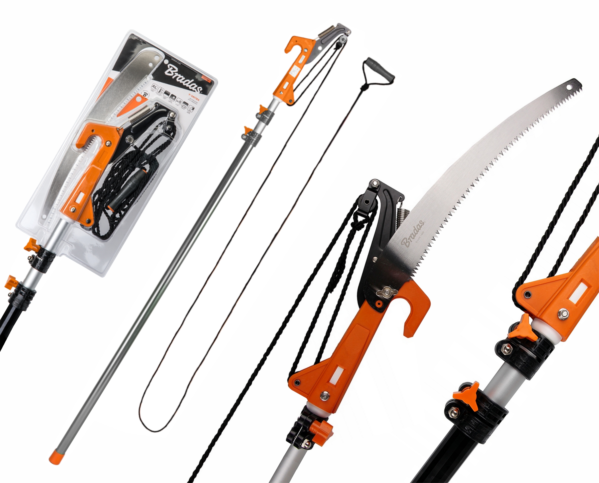 Piła Teleskopowa Z Sekatorem Na Trzonku Do Gałęzi I Drzew Długość 155-375CM