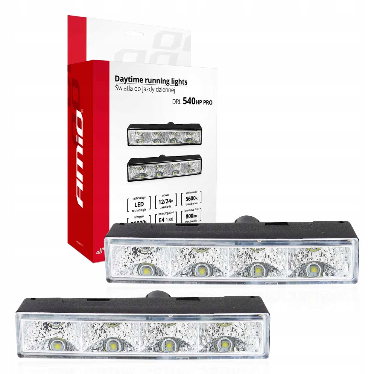 Lampy Pro Denní Svícení Drl 540HP Pro Amio Záruka Homologace Z Hliníku