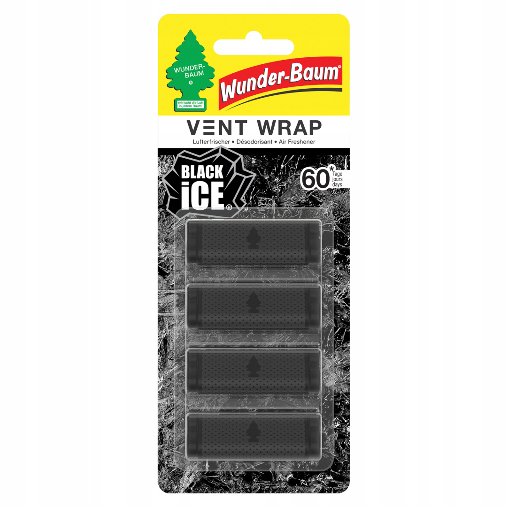 ZAPACH VENT WRAP BLACK ICE DO KRATEK NAWIEWÓW (4SZT.) / WUNDER BAUM Rodzaj do kratki nawiewu