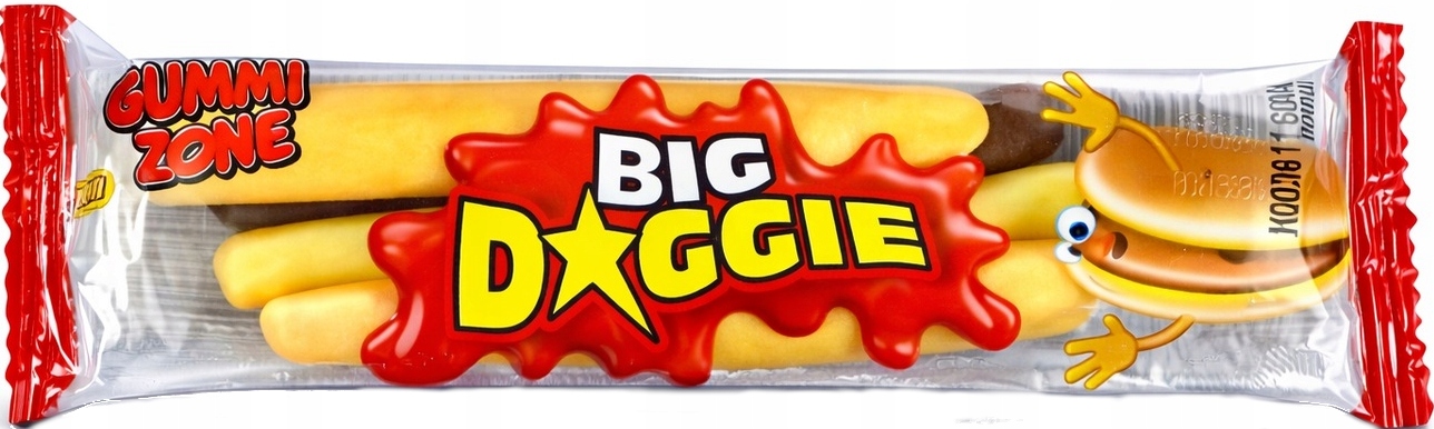 Levně Želé Bonbony ve tvaru Hot Doga Big Doggie 28 g 36 Kusů