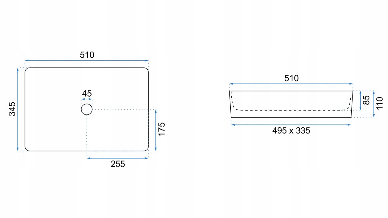 Umywalka Nablatowa Stawiana AVIA Biała White SHINE Sposób montażu Nablatowa