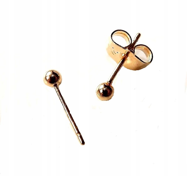 

Kolczyki Złote Kulki Stal Chirurgiczna Sztyfty 2MM