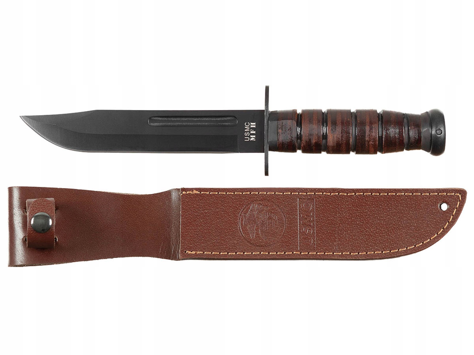 Nůž Mfh Combat Usmc, čepel 3Cr13 s koženou pochvou – 30 cm