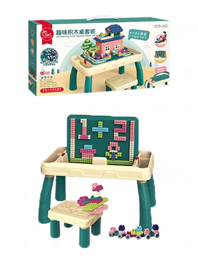 Stolik krzesełko do klocków typu lego zestaw 3w1