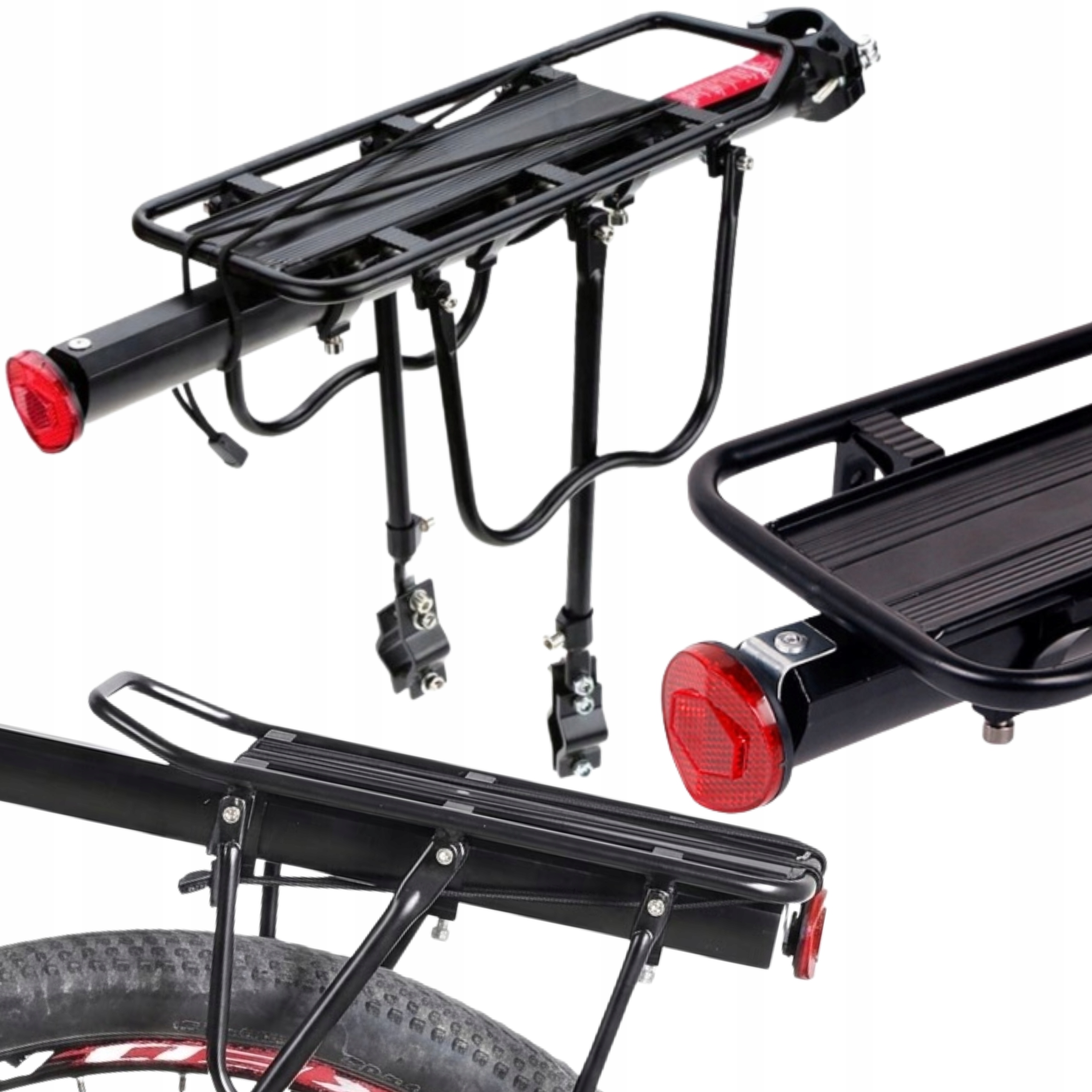BAGAŻNIK ROWEROWY TYLNY 50KG (WYTRZYMAŁY) - NA ROWER ALUMINIUM UNIWERSALNY
