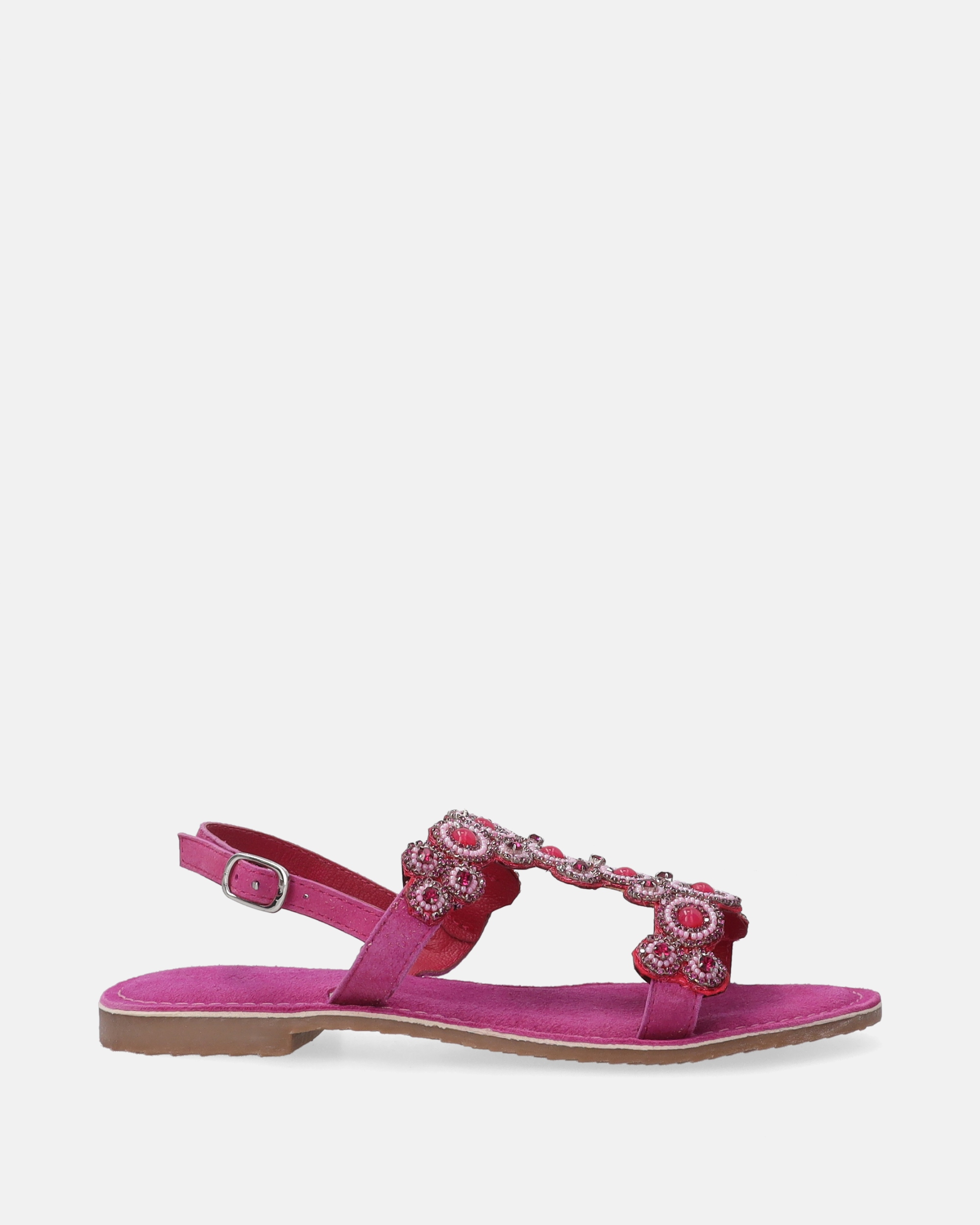 Venezia Damskie Zamszowe Różowe Sandały Z Ozdobną Aplikacją Rozmiar 39