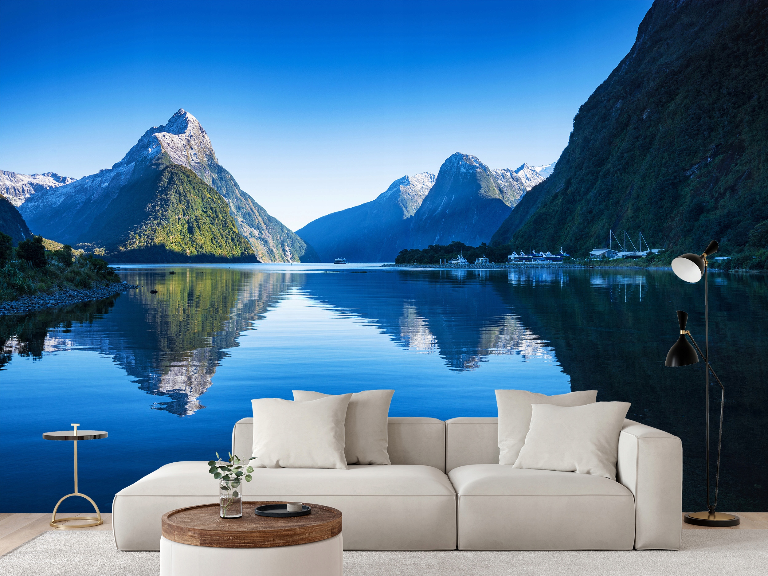 Fototapeta Hory Jezero Příroda Fiordy Nový Zéland 450 x 300 cm