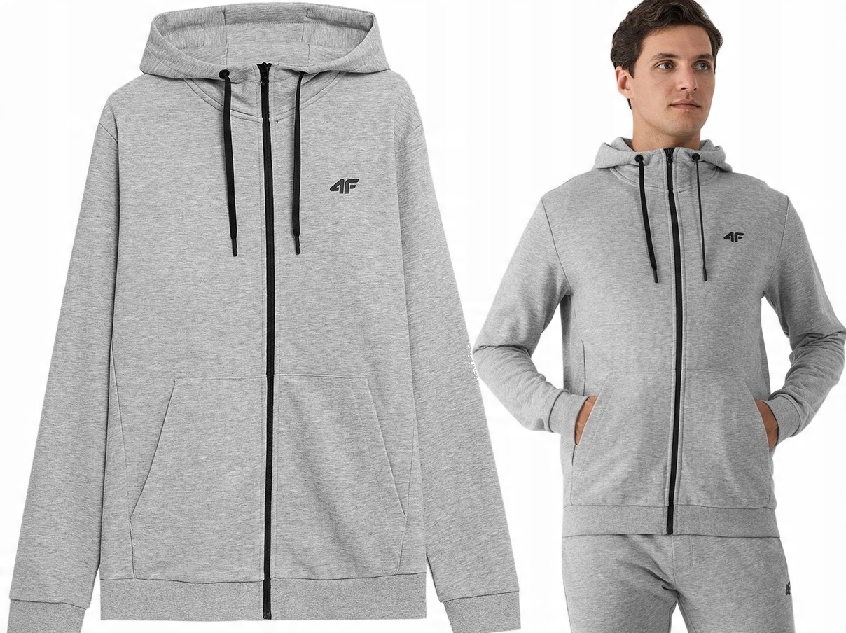 

4F Bluza Męska Z Kapturem Rozpinana Bawełniana S