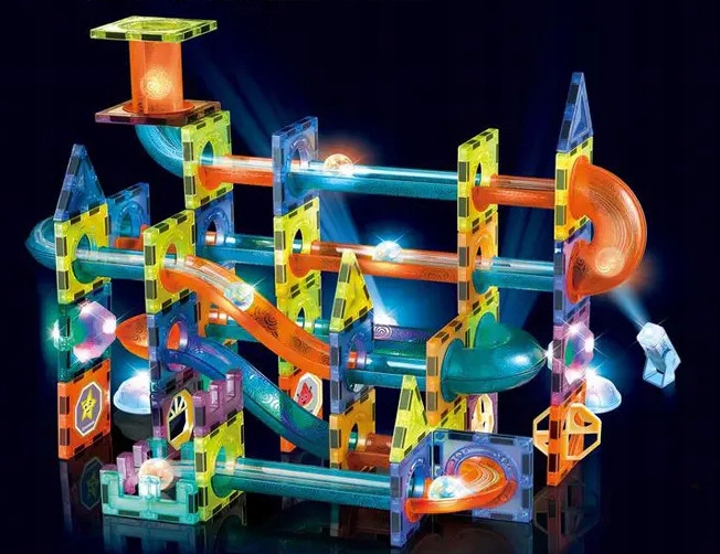 MAGNETICKÉ BLOKY svietiace - guľôčková dráha Sada XXL 110 ks. odrážková dráha EAN (GTIN) 5904161362265