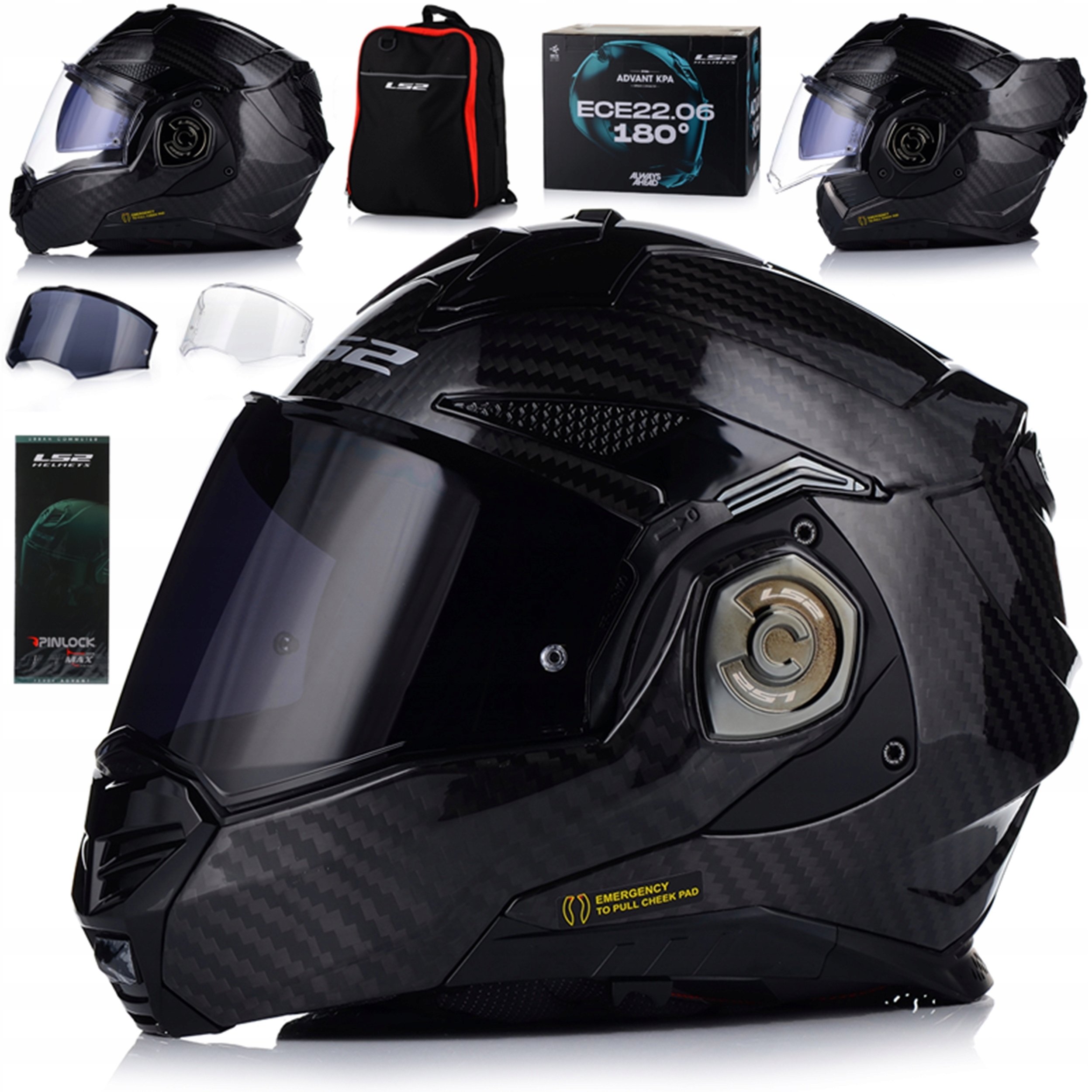 Motocyklová Prilba LS2 FF901 Advant X Carbon Čeľusťová Pinlock Batoh