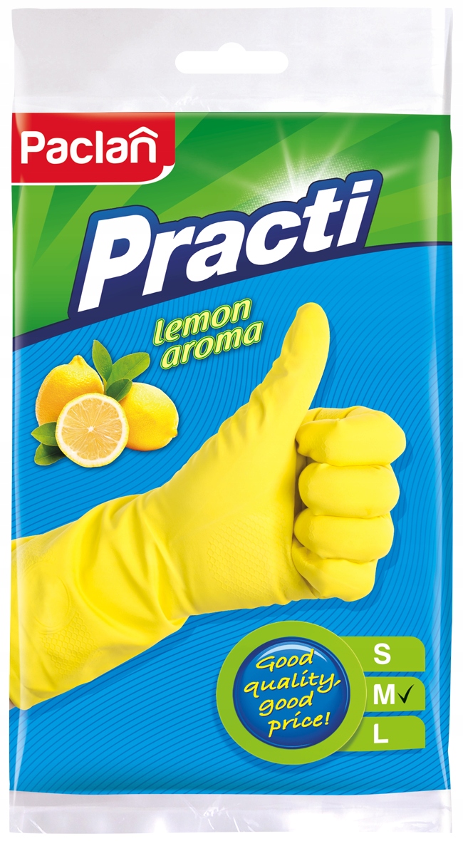 

Rękawice Gumowe Zapach cytrynowy Paclan r. M