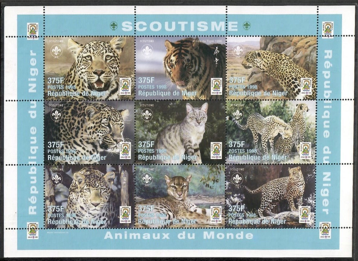 Niger 1998 Mi ark 1413-1421 Czyste **