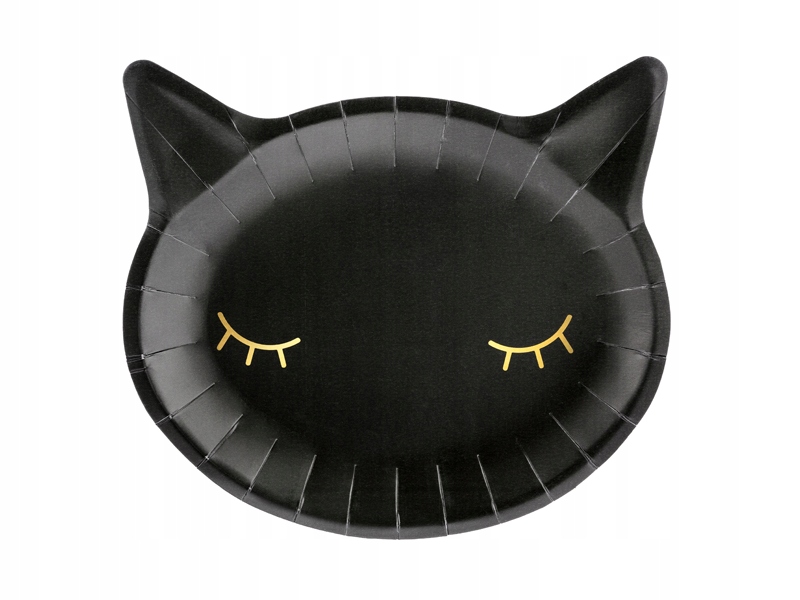 

Talerzyki na Halloween Urodziny Kotek czarne 6szt