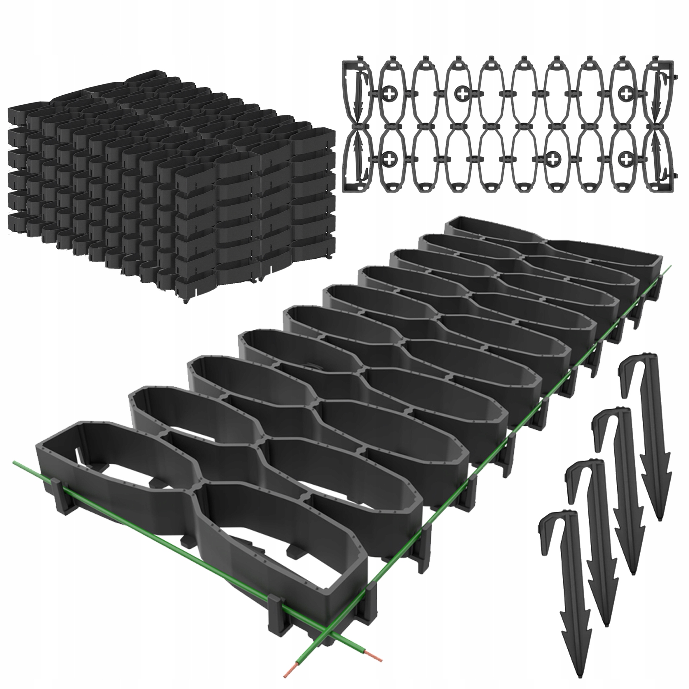Kratka Trawnikowa pod roboty koszące 12 szt 50x20x3 cm czarna ekokrata