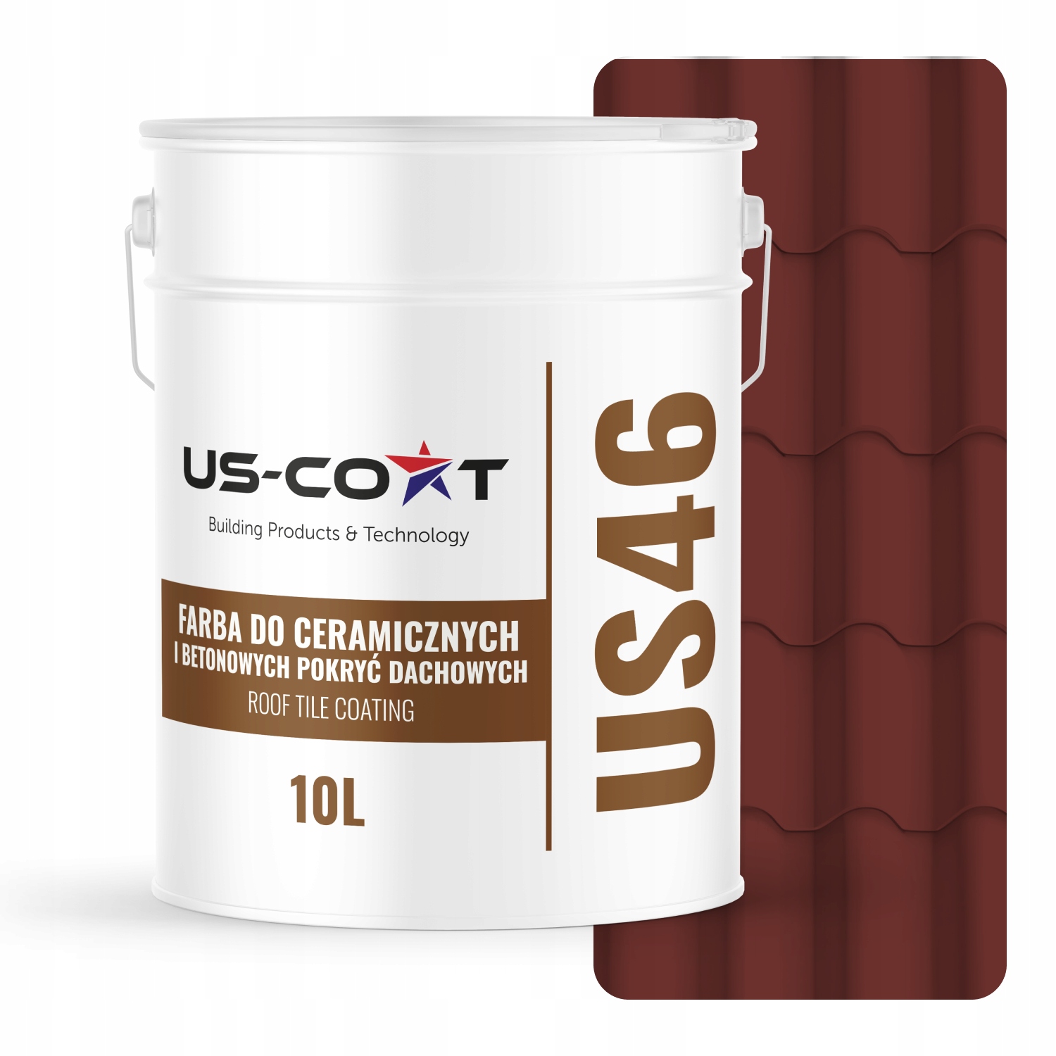Povrchová Farba Na Keramickú Strechu 10 L Odolná Čerešňová RAL3009 Saténová