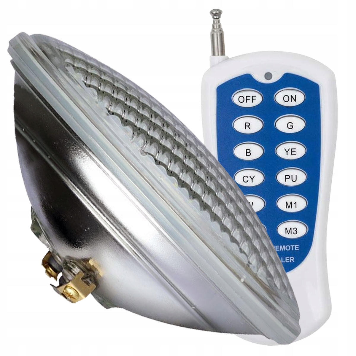 Farebná Led bazénová žiarovka PAR56 18W 1800 lm 12V Ac PoolLight Rgb diaľkový ovládač