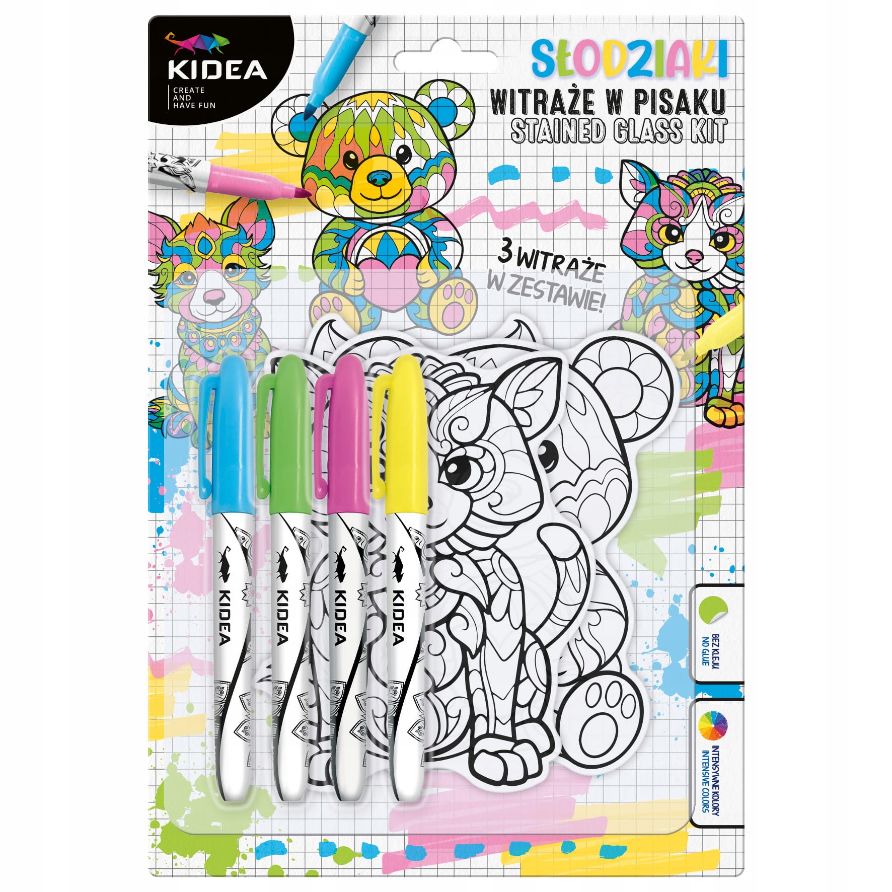 WITRAŻE W PISAKU FLAMASTRY Z SZABLONAMI KIDEA