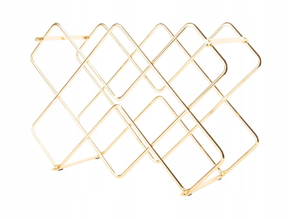 Kovový stojan na víno Diamonds, 40,5 x 27,5 x 15,5 cm, zlatý