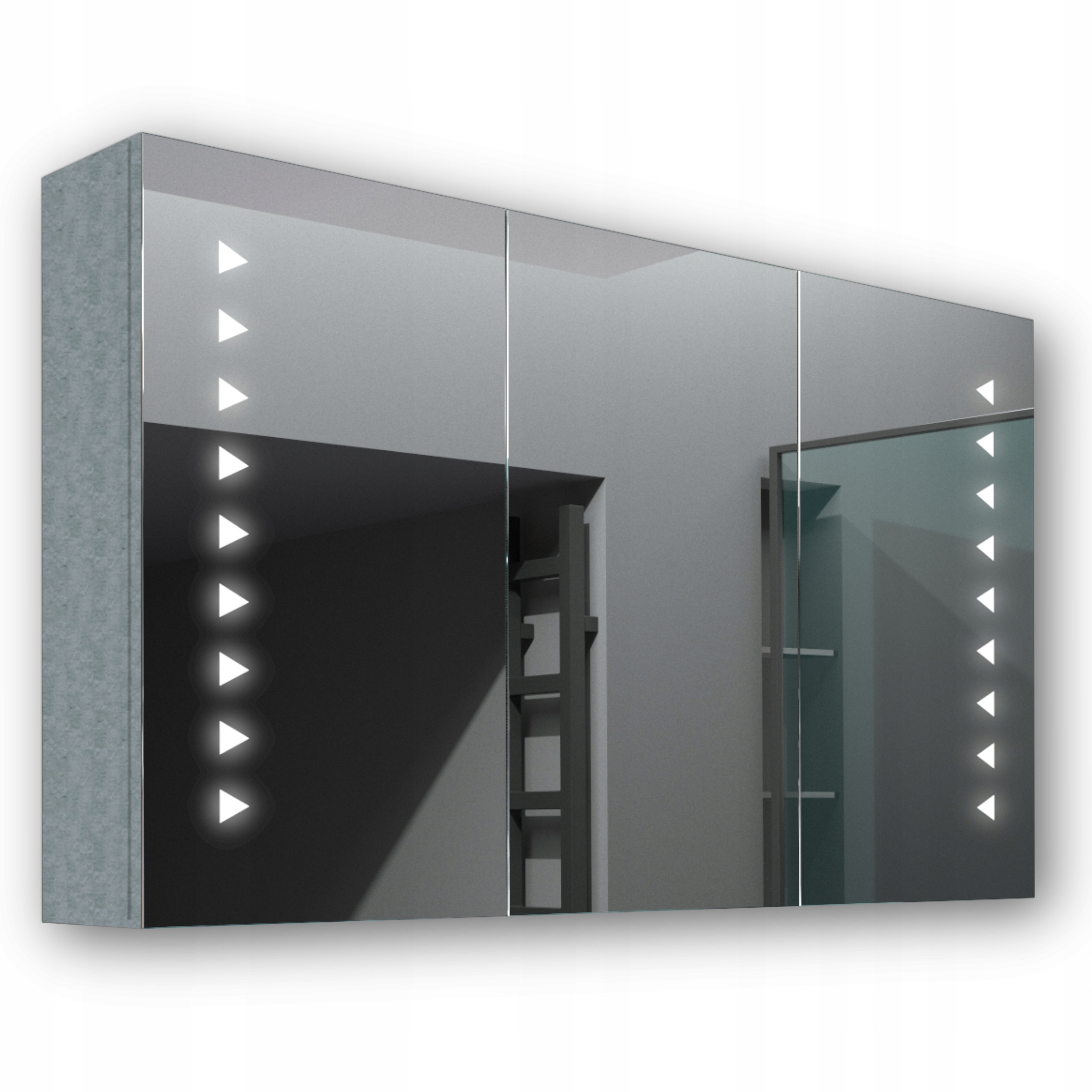 Drevená skrinka 120x70 Led zrkadlo Neptune Beton