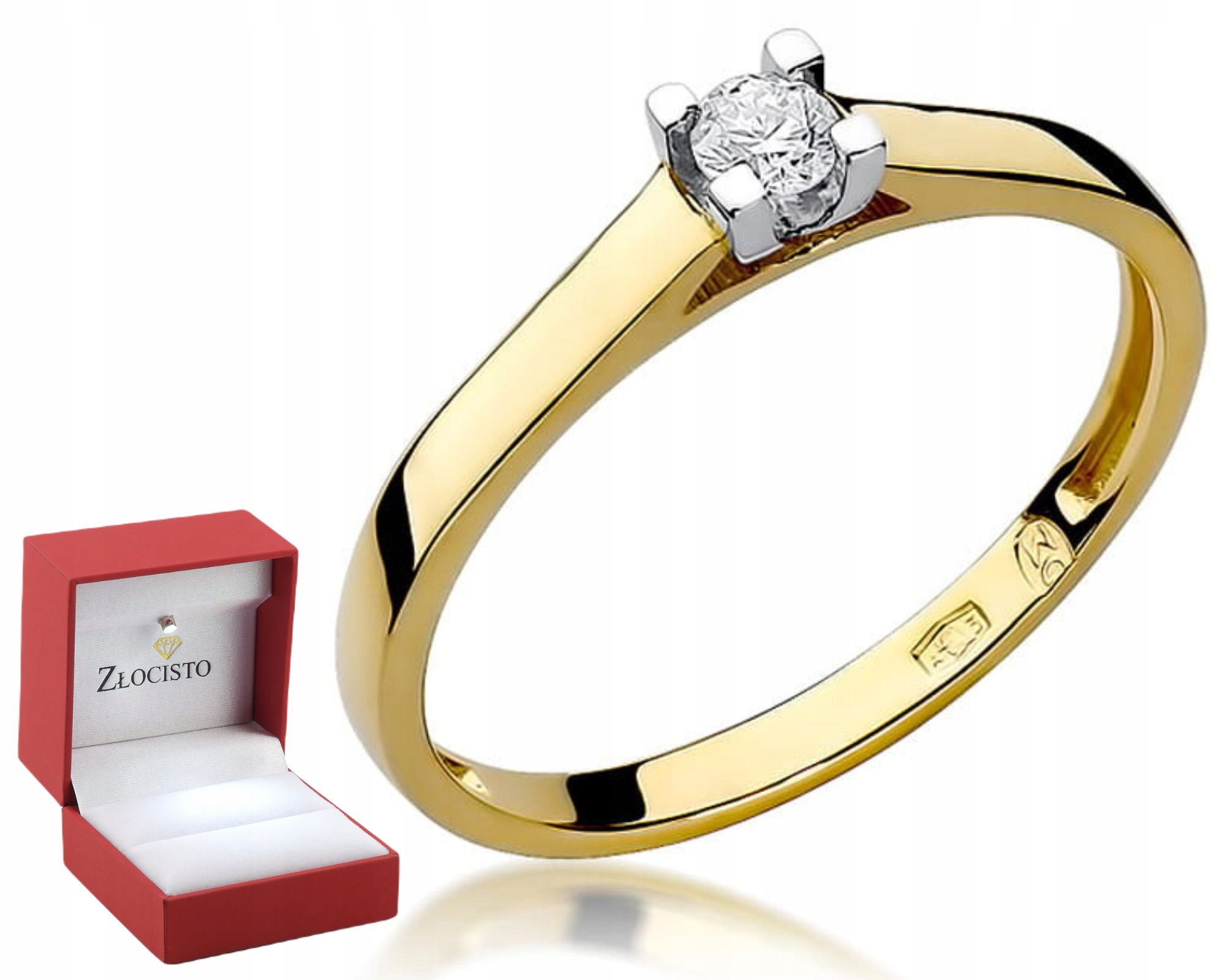 Prstýnek S Briliantem Žluté Zlato Gravírování 585 Bonus Dárek