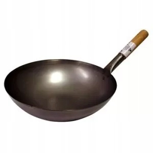 Wok Zaokrąglony 33CM Hs – Tradycyjny Azjatycki Wok Stalowy