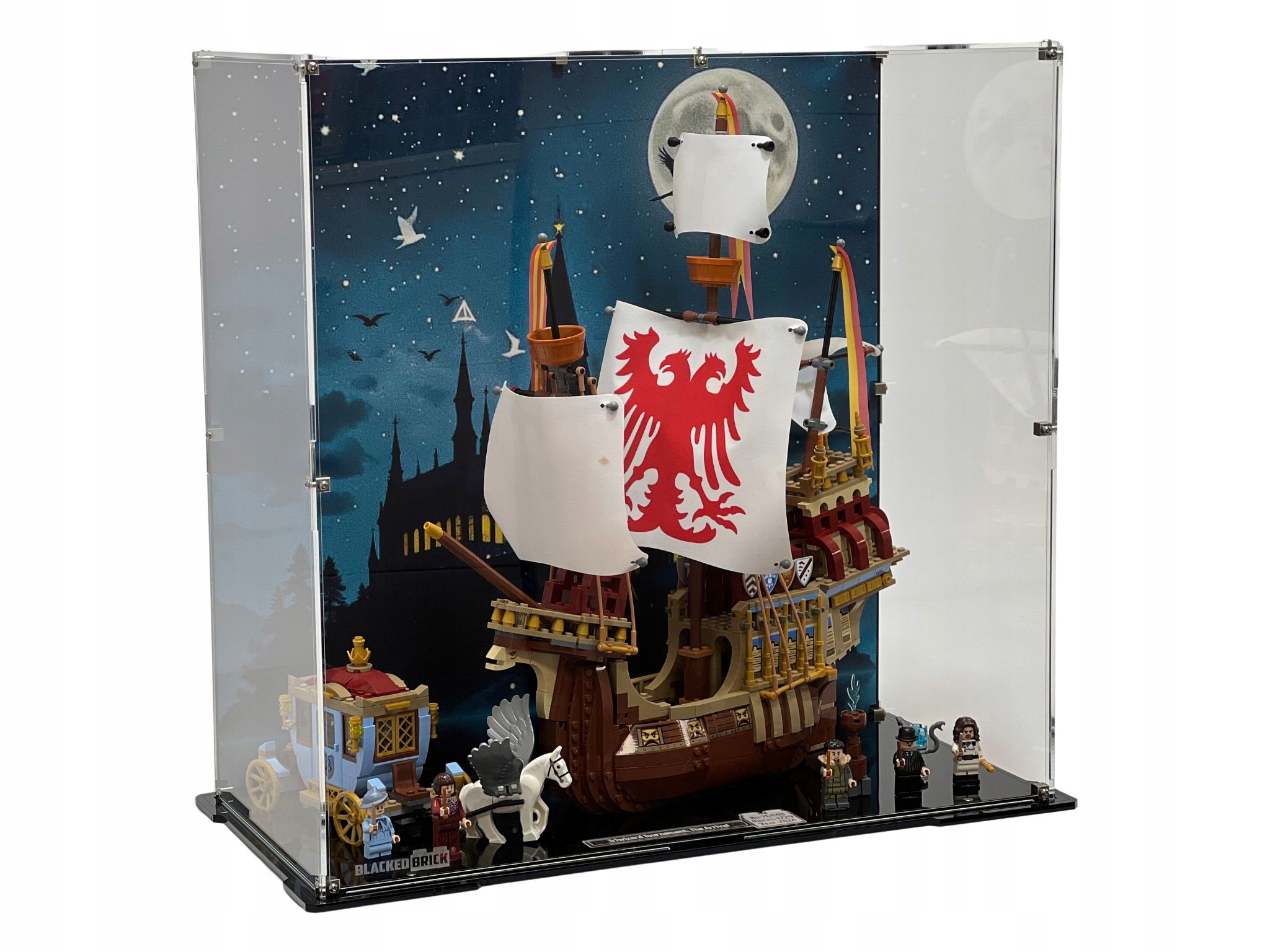 Vitrína s pozadím Blacked Brick pre Lego 76440 Harry Potter Turnaj Príchod