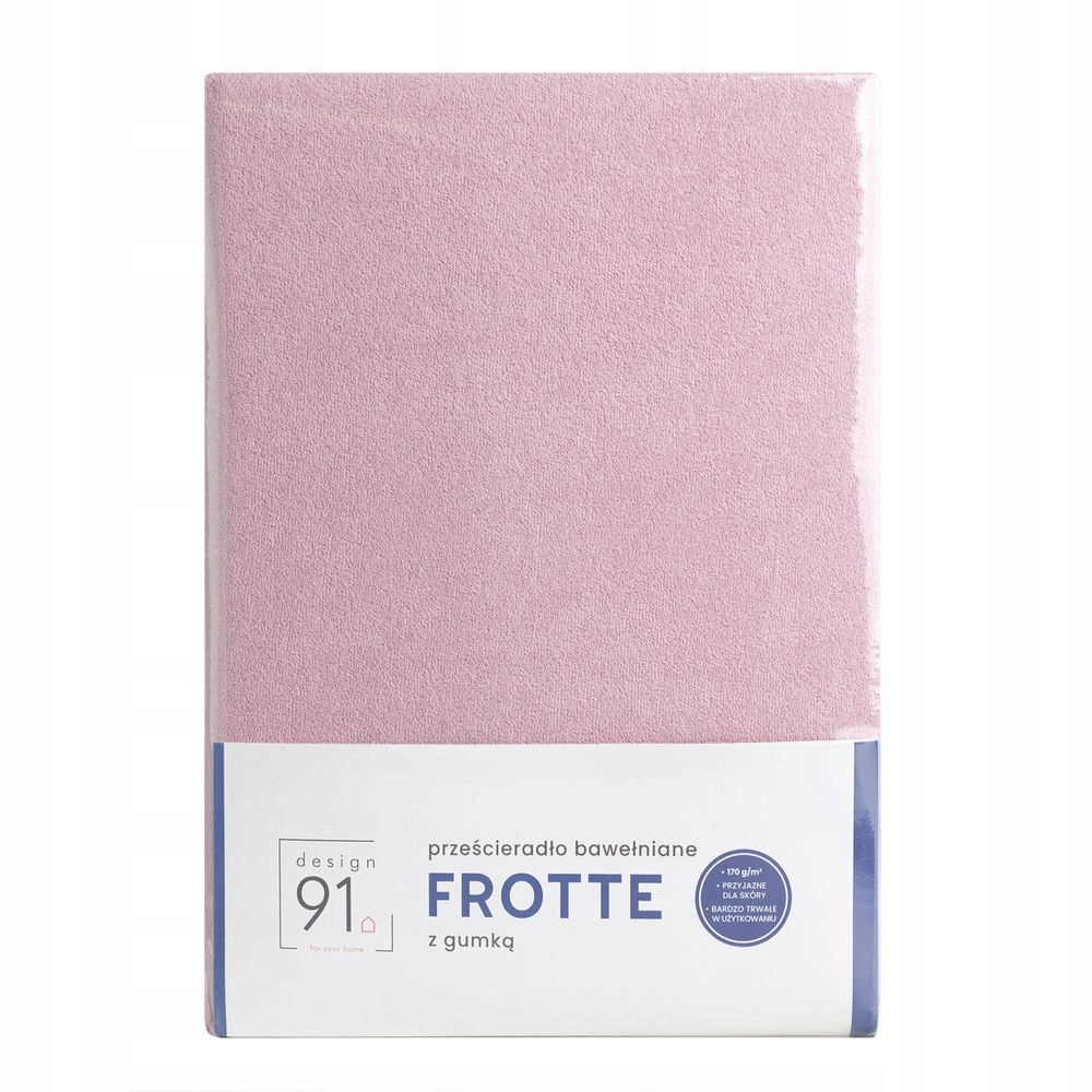 Froté prostěradlo s gumičkou 140x200 Design91 pudrové