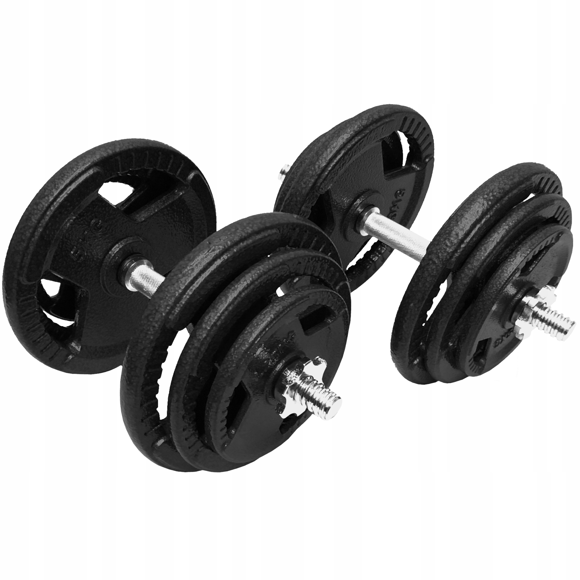 Hantle Żeliwne Regulowane Zestaw 2x20kg gryf 36cm Talerze zestaw 40kg