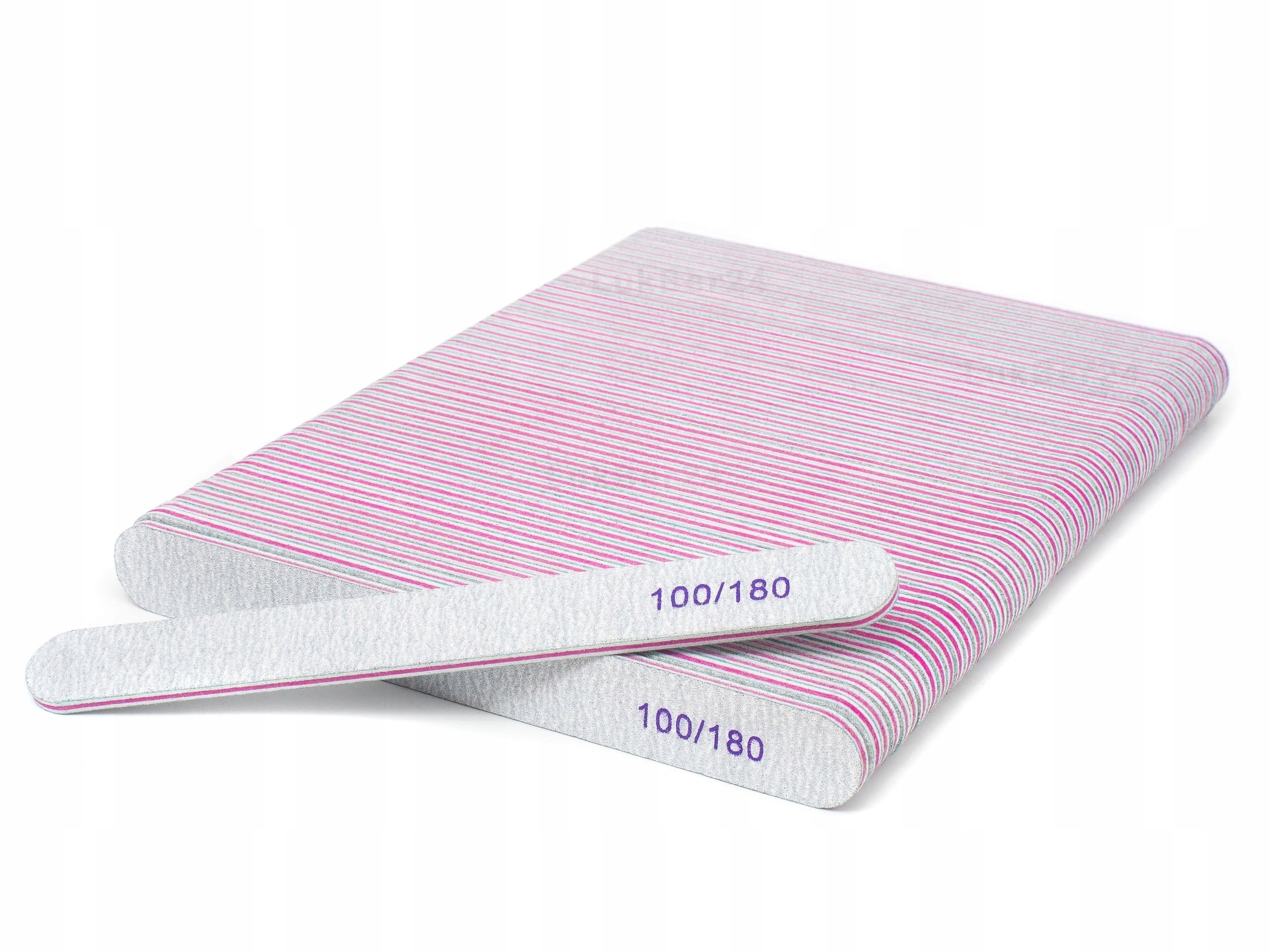 

50 x Pilnik Do Paznokci Prosty Zebra Szary 100/180