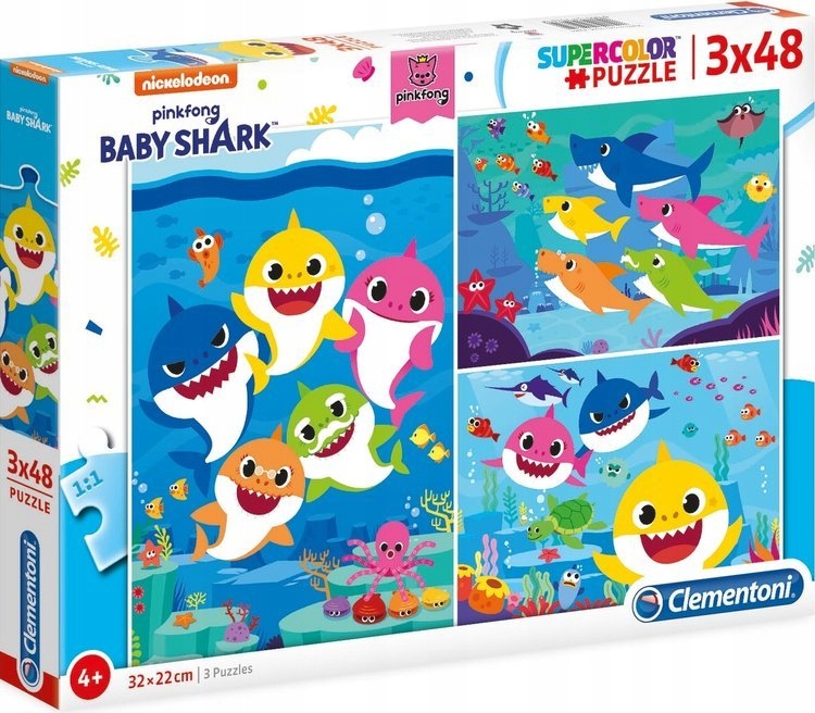 

Clementoni Puzzle 3x48 Elementów Baby Shark 25261