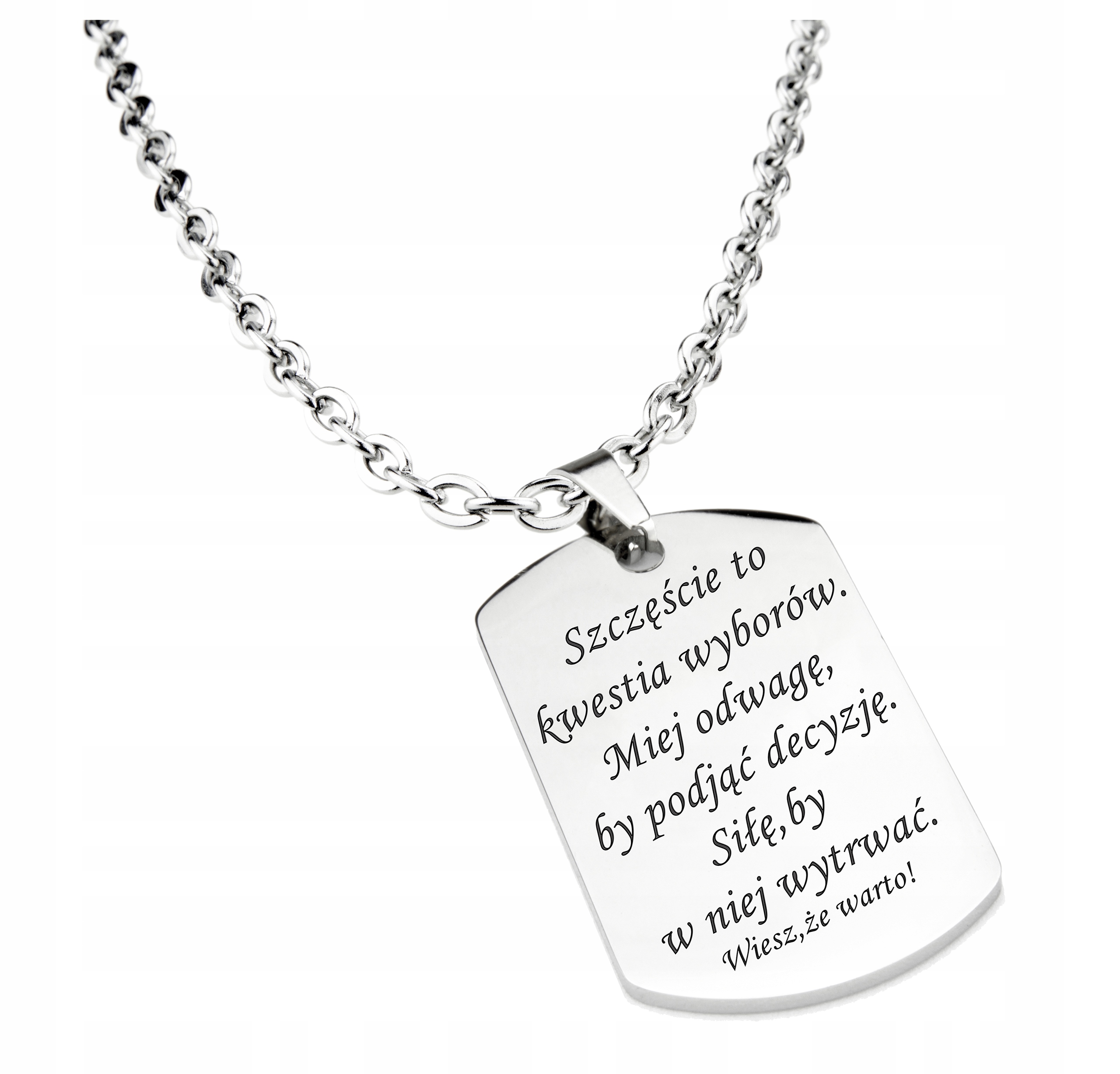 NIEŚMIERTELNIK MĘSKI NASZYJNIK STAL SZLACHETNA GRAWER