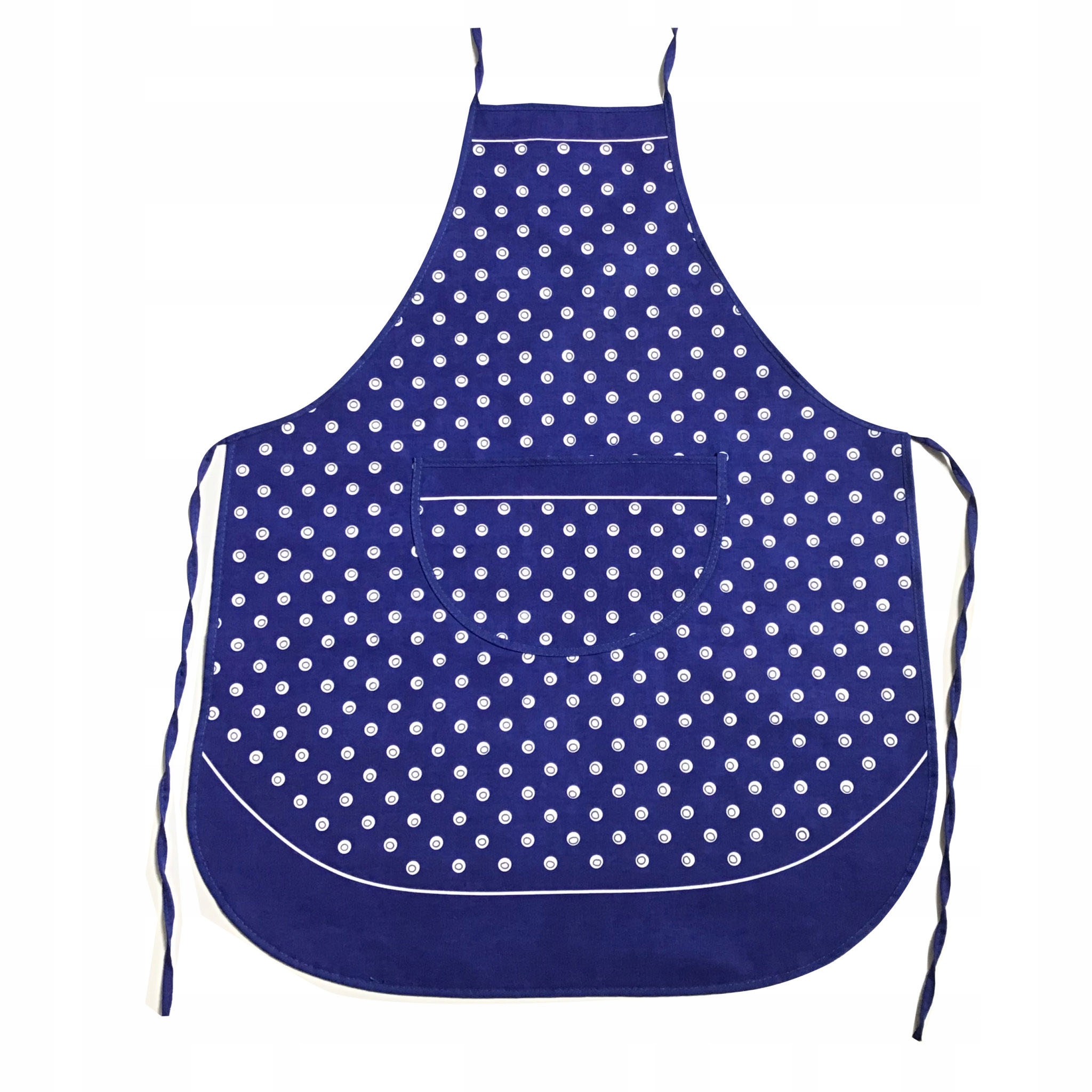 

Fartuch Fartuszek Retro kropki groszki niebieski