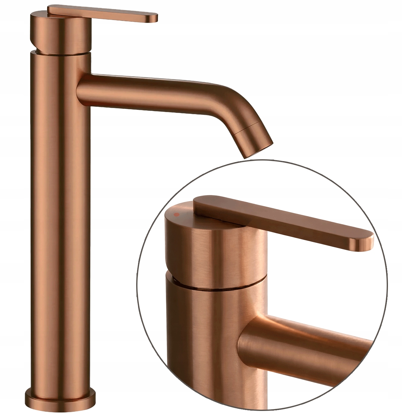 Umyvadlová baterie vysoká, měděná Rea Ontario kartáčovaná na desku