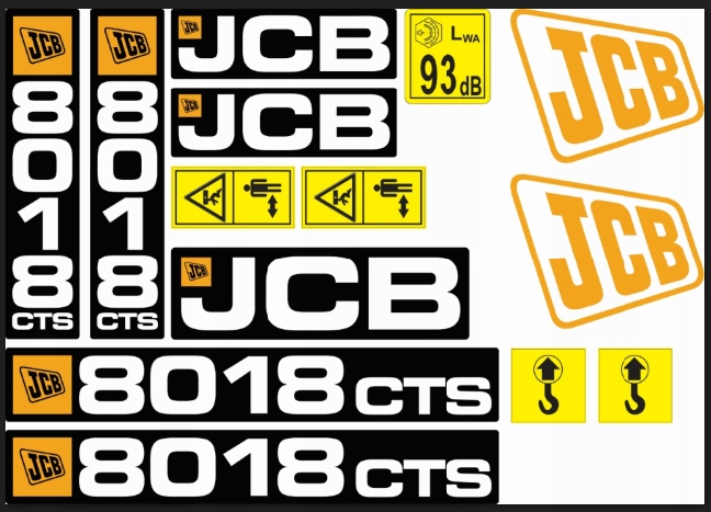 nálepka, logo na kapotě bagr Jcb 8018