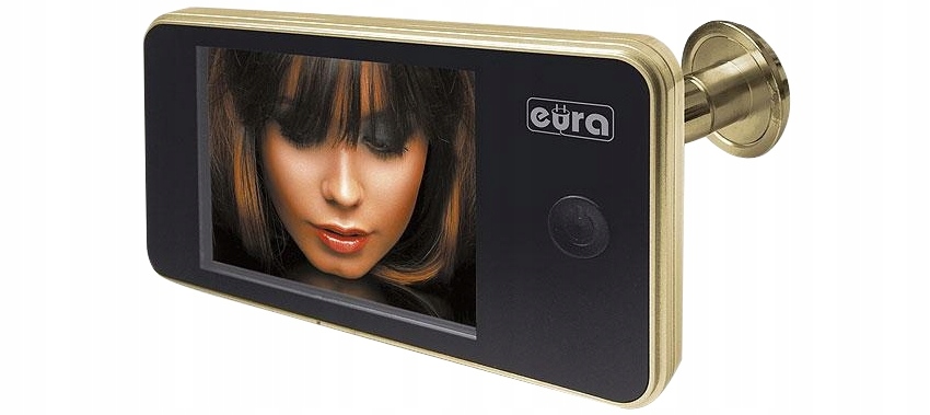 Videovízor na dvere Eura VDP-01C1 3,2'' LCD Zlatý Moderný hľadáčik