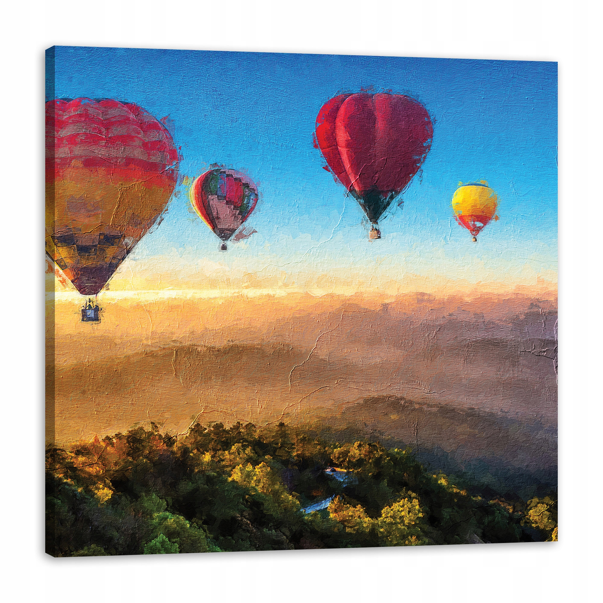 Obraz na plátně Olejové umění Balóny pro horký vzduch 80 x 80 cm