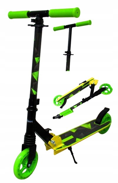 Duża Hulajnoga H10 Zielono-czarna Składana R-Sport koła 145 mm do 100 kg Ra