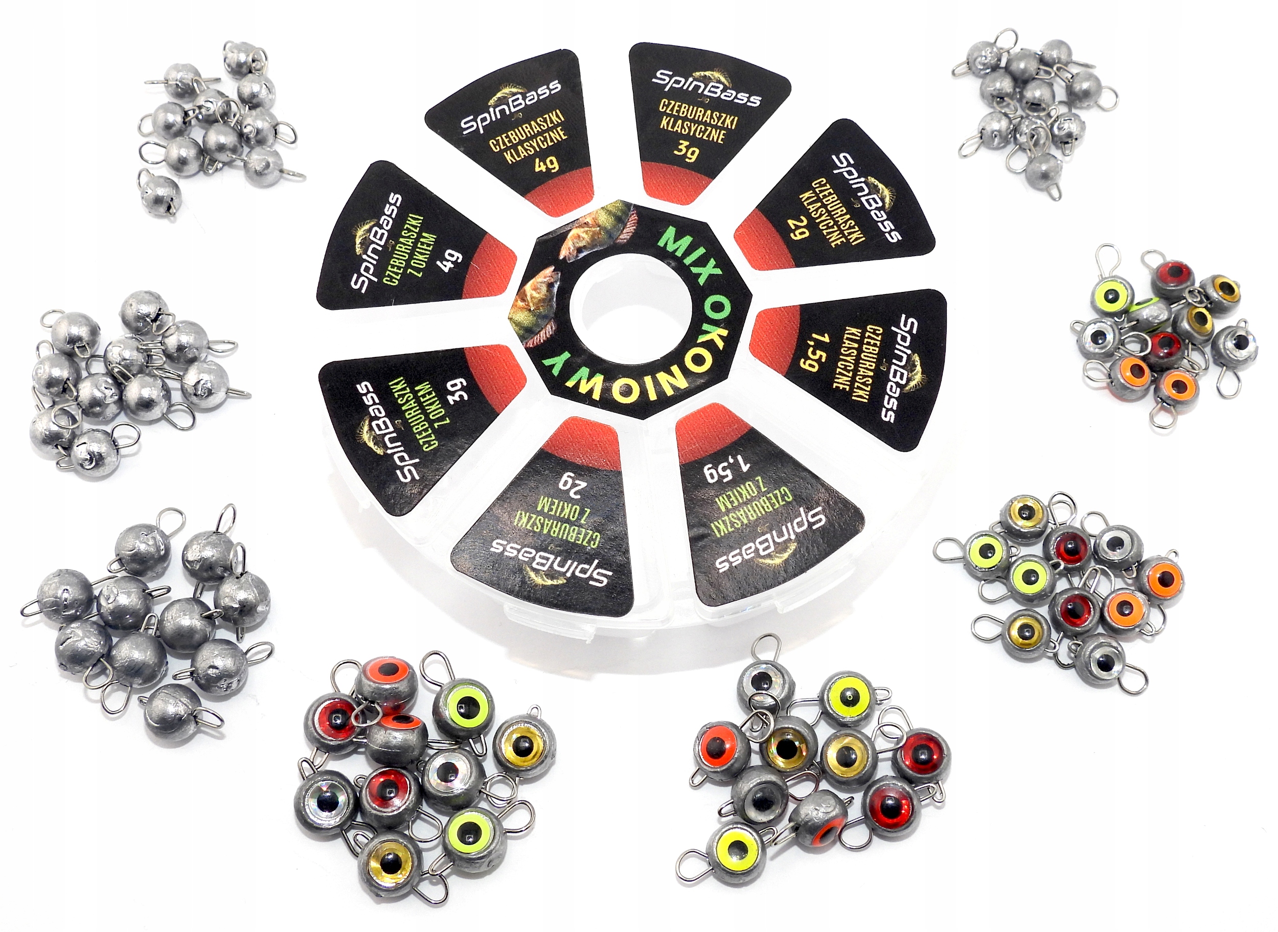 SpinBass Zestaw Czeburaszek Okoń Mix 80 szt.
