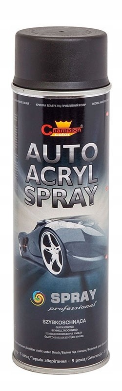 

Spray Auto Acryl Champion 500ml czarny mat