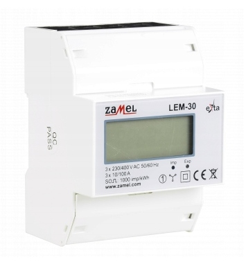 Licznik podlicznik ENERGII 3-FAZOWY prąd max 100A 3x230V/400V LEM-30 ZAMEL