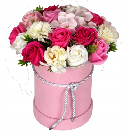 

Flower Box Welurowy Kwiaty Mydlane Bukiet