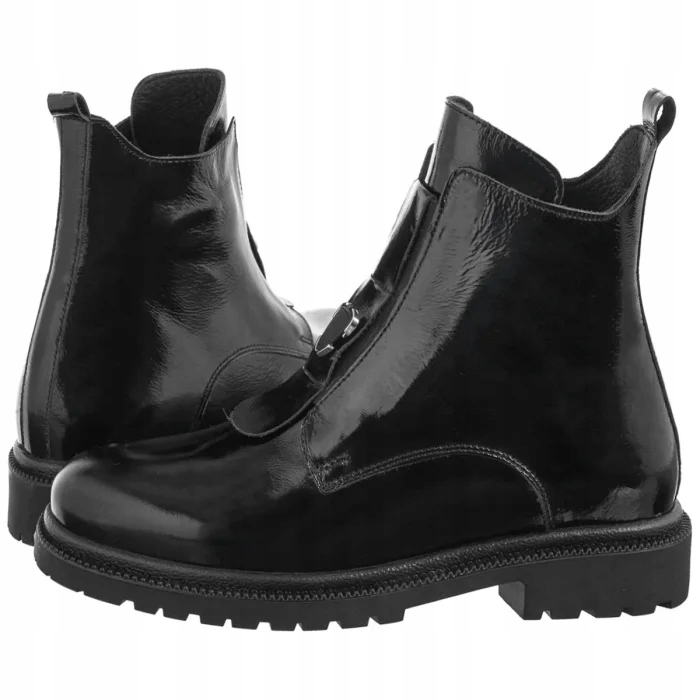 Dámské kožené Kotníkové Boty Venezia černé L025PABLOB034
