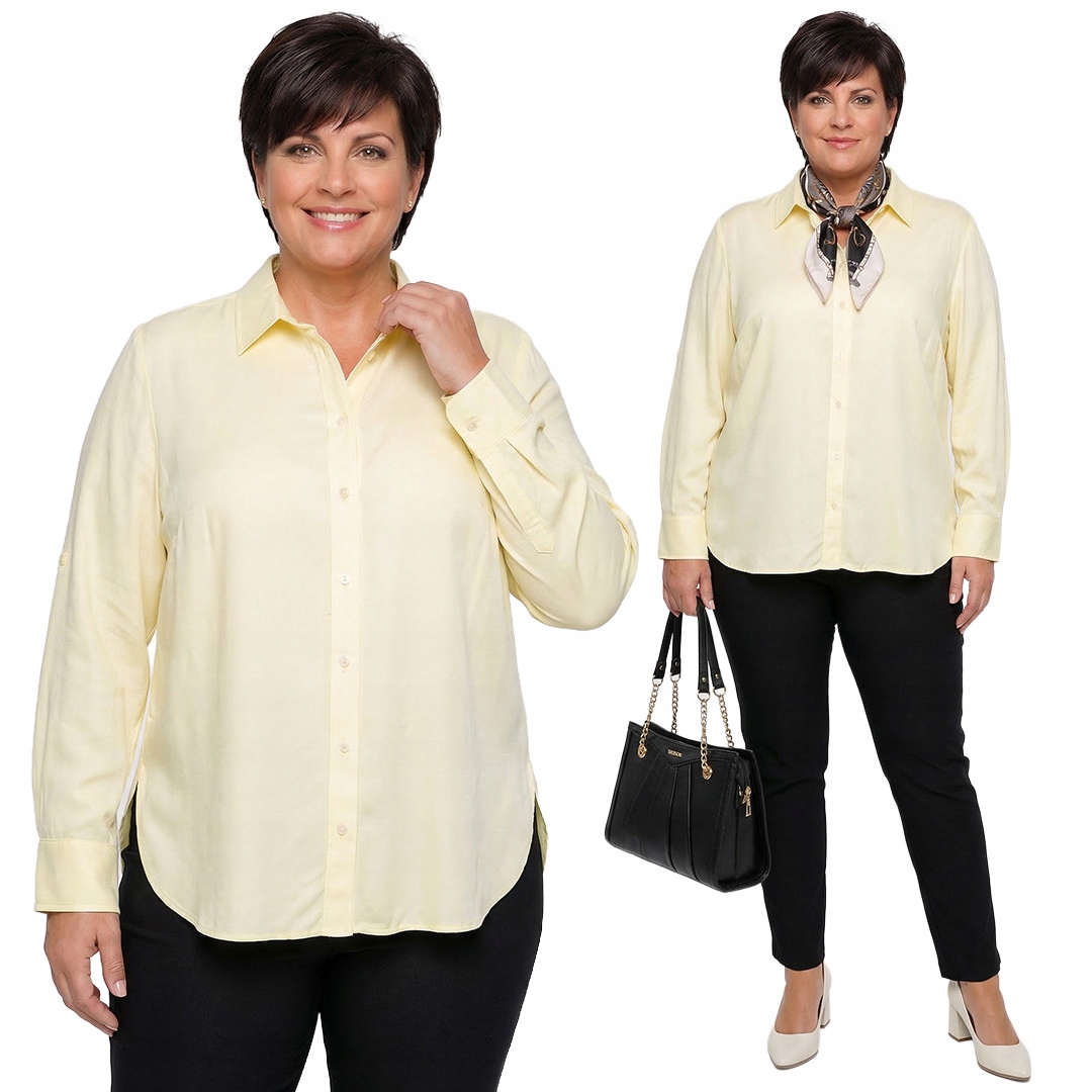Světle žlutá košile plus size velikost 52