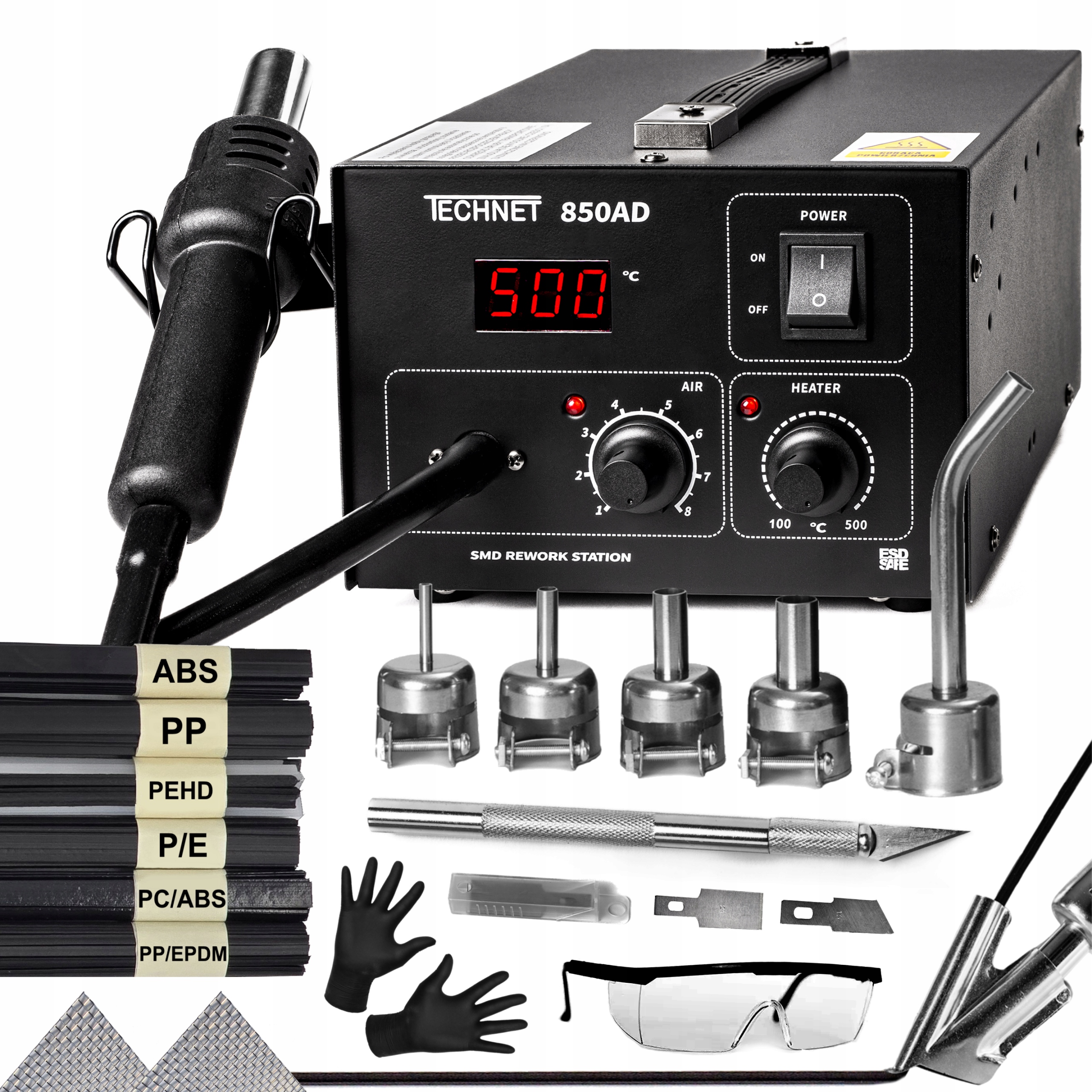 Spawarka do plastiku zgrzewarka lutownica hot air Technet 850AD (Z20)