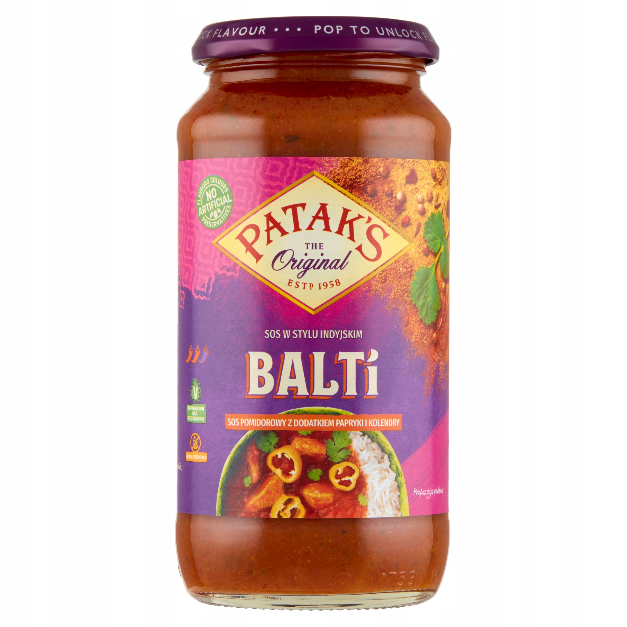 

Patak's Balti Sos pomidorowy papryka kolendra 450g
