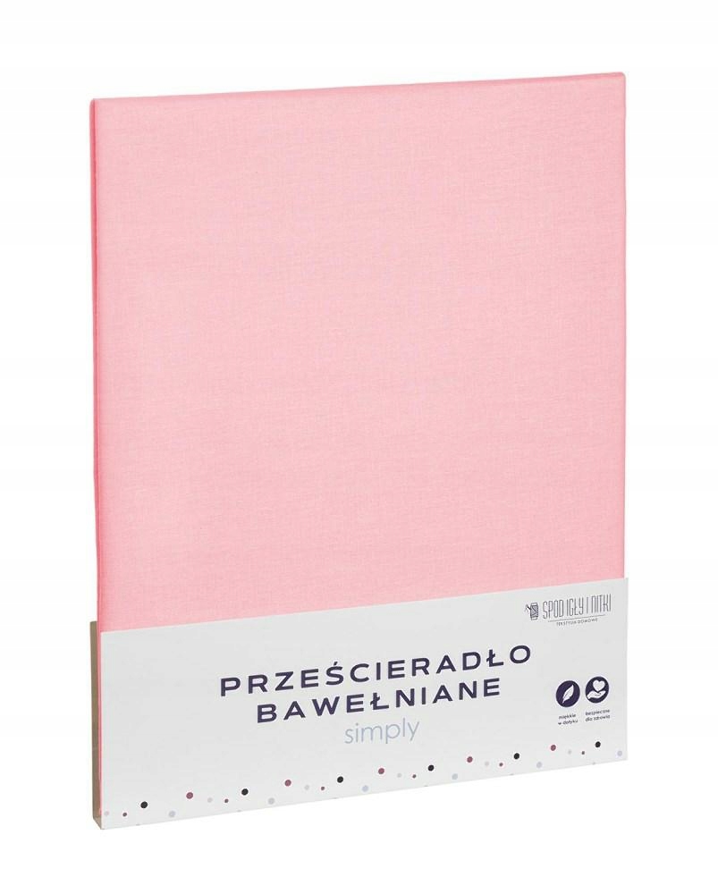 

Prześcieradło bawełniane 160x200 różowe pudrowe