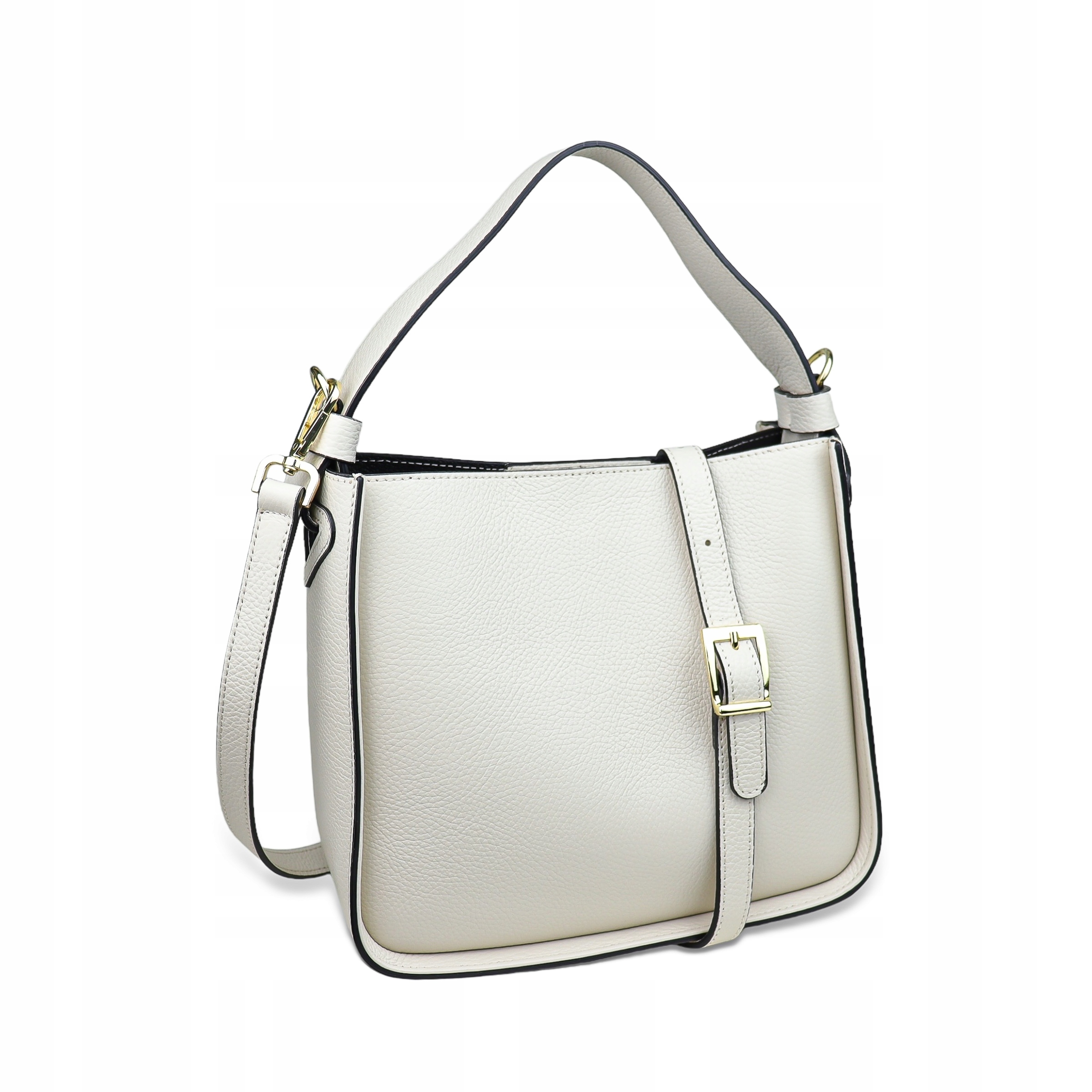 Dámská klasická kožená kabelka Irma Ecru