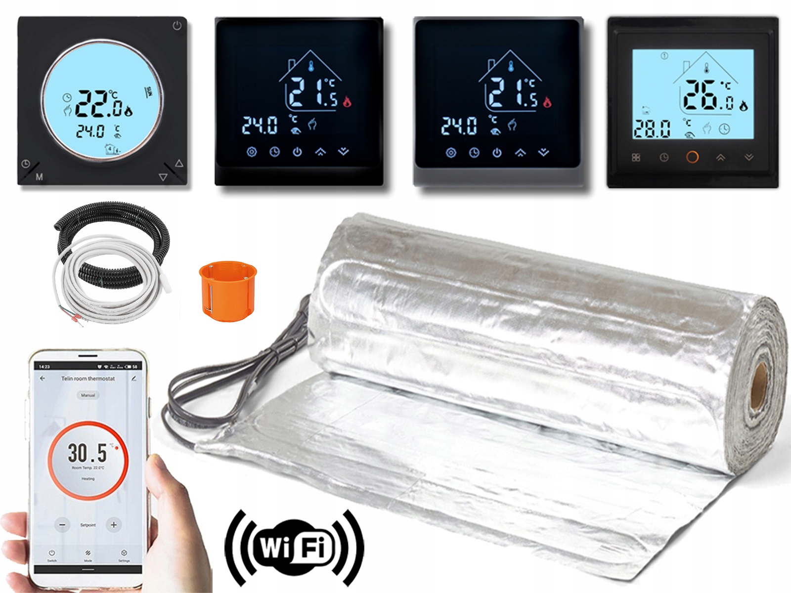 Vykurovacia rohož pod Panely 4m2 150Wm2 Sada regulátora Wifi